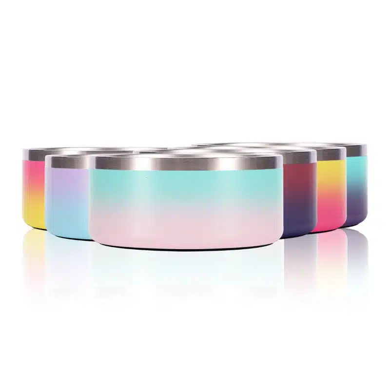 Dog Bowl, Stainless Steel Dog Food and Water Bowl with Non Slip Quiet Bottom, Easy to Clean, Dishwasher Safe, 32oz & 64oz