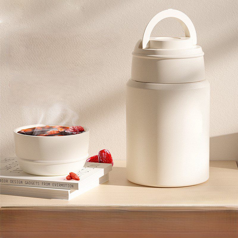 Food Thermos - Vacuum Insulated Soup Container, 316 Stainless Steel Lunch box for Kids Adult, Leak Proof Food Jar with Folding Spoon for Hot or Cold Food