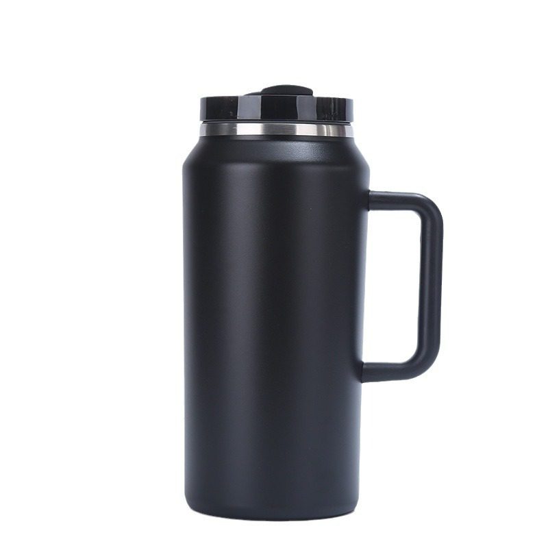 New 64oz insulated tumbler with handle, large capacity car cup, outdoor portable keep cold car ice bar cup
