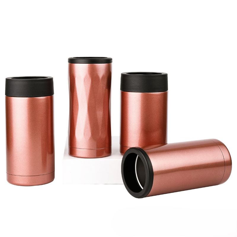 Universal Can Cooler - Fits all - Stainless Steel Can Cooler for 12 oz & 14oz & 16 oz Regular or Slim Cans & Bottles - Stainless Steel