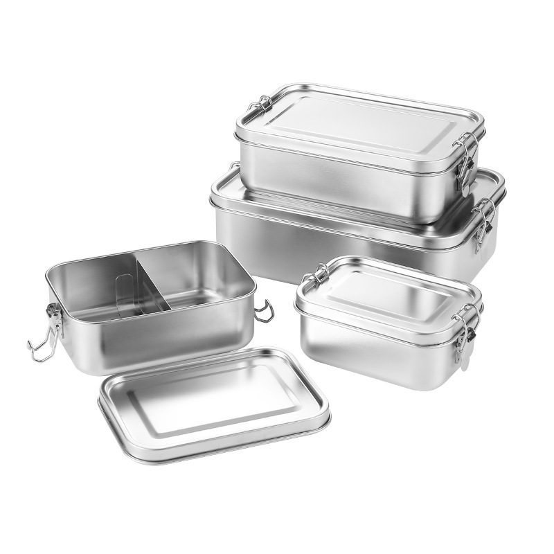304 Stainless Steel Lunch Box Food Grade Student Worker Lunch Box with Lid Bento Box Adult Lunch Boxes