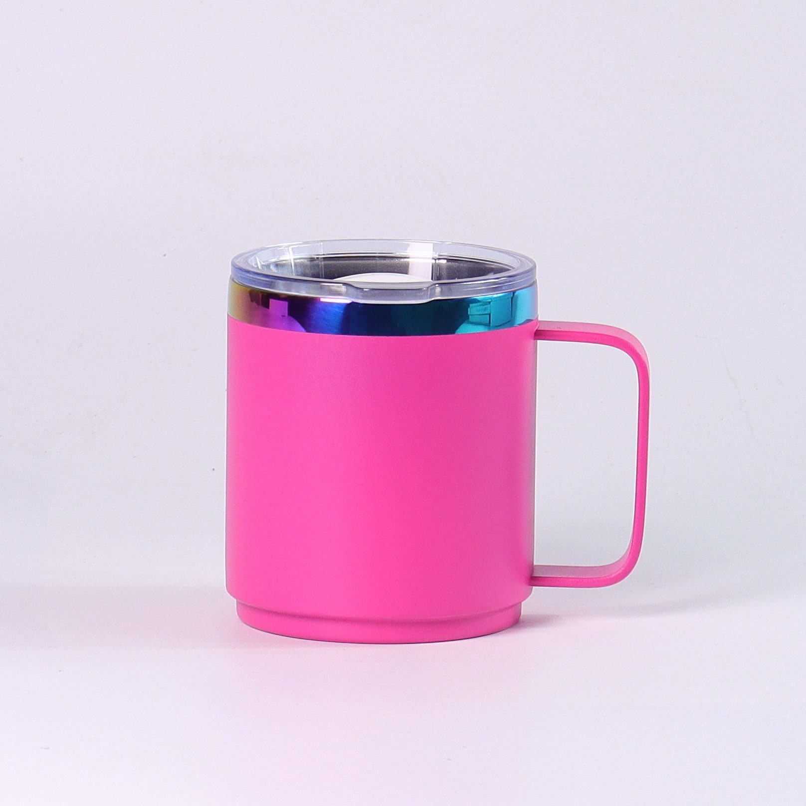 12oz rainbow plating ionplating Coffee Mug Insulated travel mug with magnetic lid - Image 4