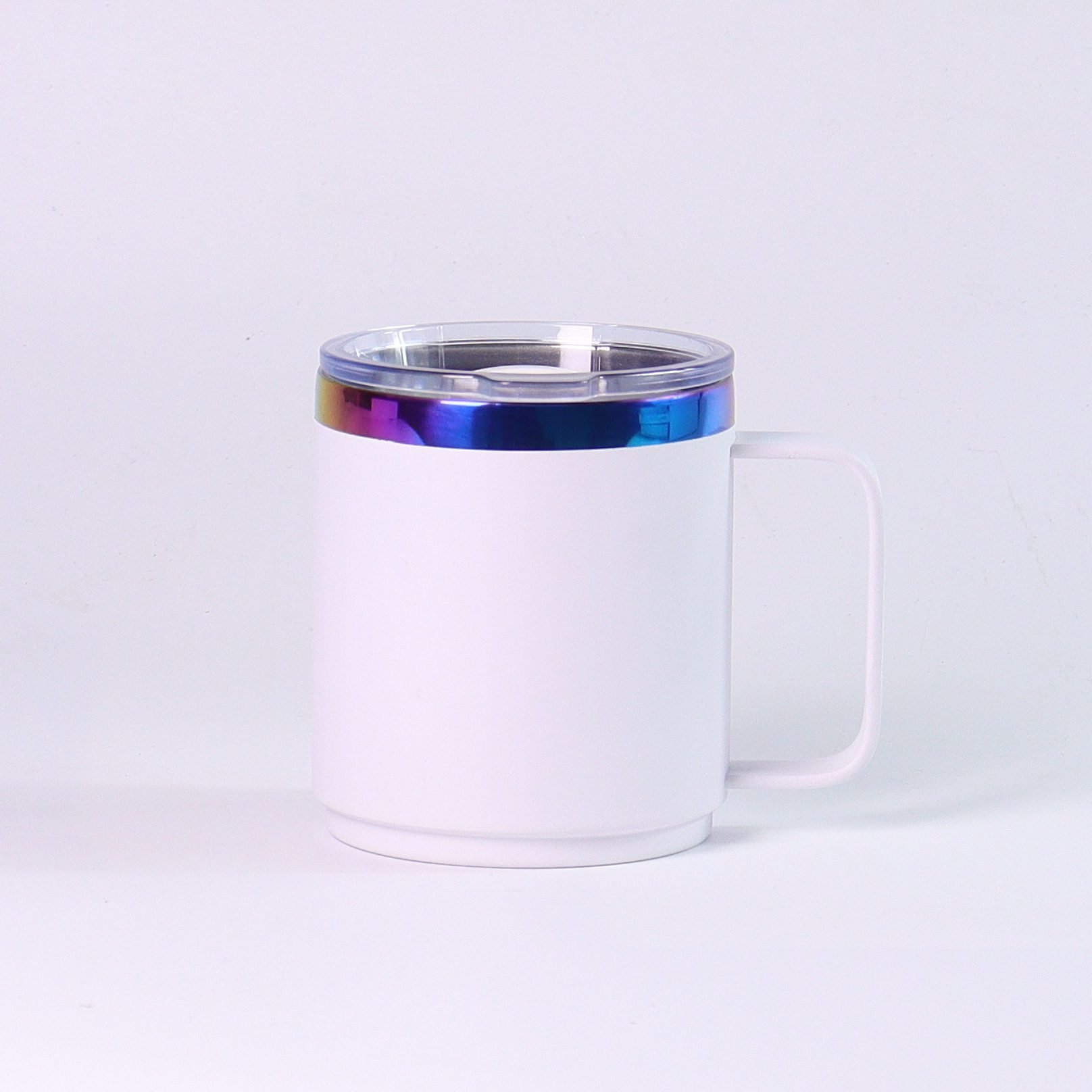 12oz rainbow plating ionplating Coffee Mug Insulated travel mug with magnetic lid - Image 8