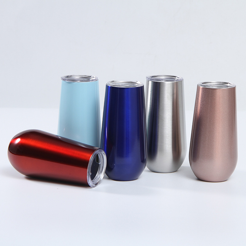 Insulated Champagne Tumblers, Stemless Champagne Tumbler 6 Oz, Champagne Flutes Wine Tumbler