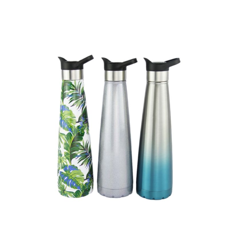 17oz Stainless Steel Travel Water Bottles, Double Wall Vacuum Insulated Reusable Leakproof BPA Free Cola Shape Thermos, 24 Hours Cold 12 Hours Hot Metal Water Bottle