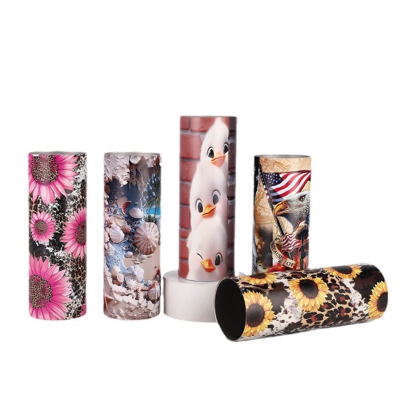 3D Tumblers bulk 20 oz Skinny Stainless Steel Double Wall Insulated Straight Sublimation Cups