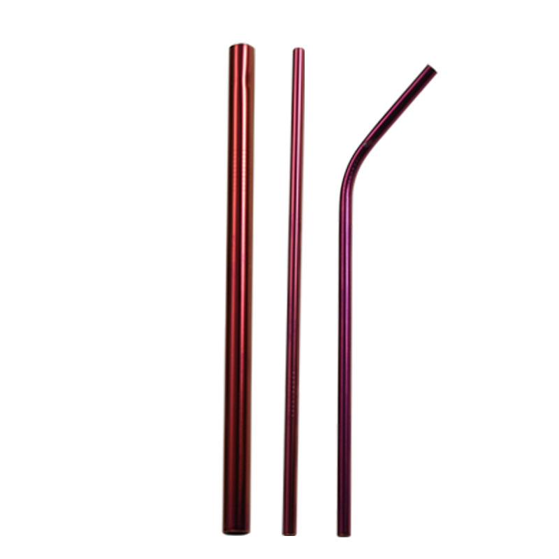 Color Stainless Steel Straws, Reusable Drinking Straws,with Portable pouch,Suitable for wine and cold drinks