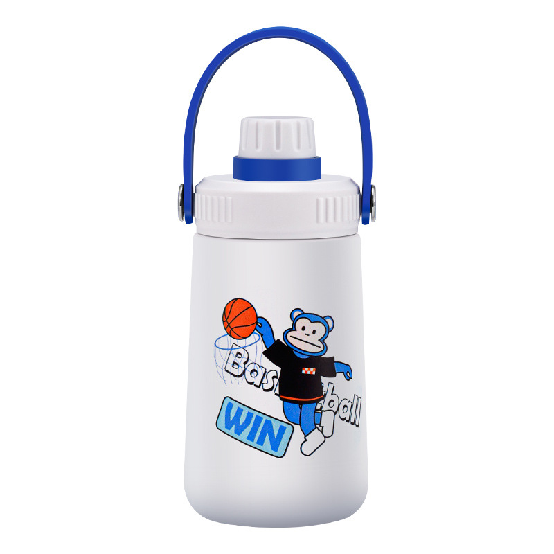 12 oz Stainless Steel Kids Water Bottle - Metal Thermos Flask Keeps Cold for 24 Hours, Hot for 12 Hours - Double Wall Vacuum Insulated - Leak Proof BPA-Free Lid
