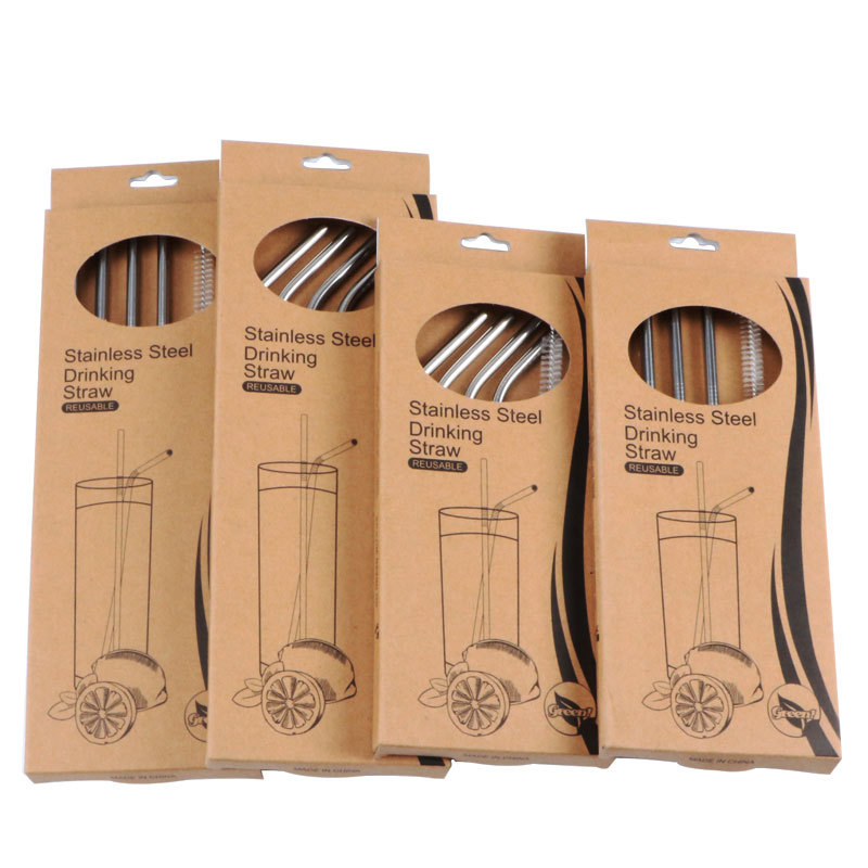 Reusable Stainless Steel Straws -10.5" & 8.5" Reusable Straws with Straw Cleaner Brush, Eco Friendly Extra Long Metal Straws for 20 24 30 oz Tumbler