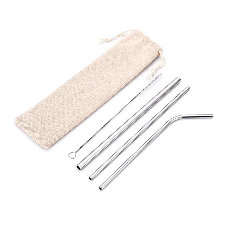Metal Straws Stainless Steel Straws Drinking Straws Reusable 4 Set - Ultra Long Rainbow Color-Cleaning Brush for Tumblers (2 Straight|1 Bent|1 Brush)