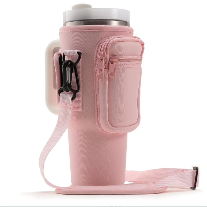 Watter Bottle Carrier Bag with Detachable Pocket Compatible with 40oz Tumbler with Handle