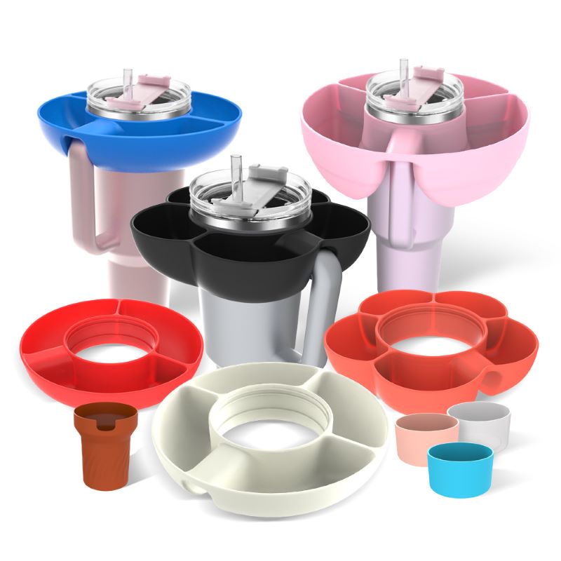 Snack Bowl for Stanley 40 oz Tumbler with Handle, Tumbler Snack Tray Compatible with Stanley Cup 40 oz with Handle, Reusable Snack Ring for Stanley Cup Accessories,Snack Bowl Cream