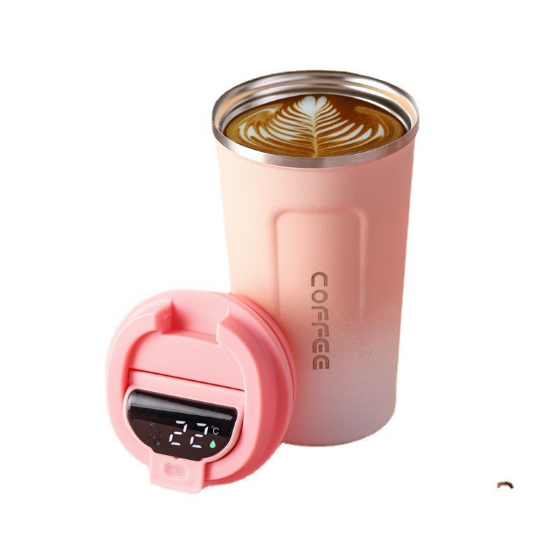 Smart Touch Temperature Display 380ml Stainless Steel Vacuum Insulated Tumbler With Digital Lid - Coffee Travel Mug Spill Proof with Lid
