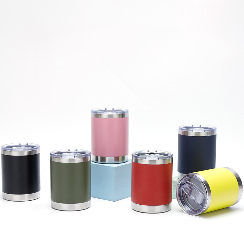 10oz Insulated Tumblers with Lid,Stainless Steel Tumbler Travel Coffee Mug,Double Wall Reusable Tumbler Cup for Iced and Hot Drinks