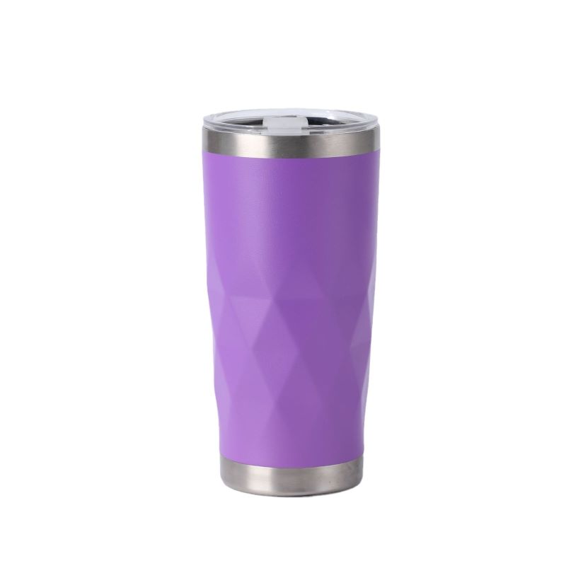 20oz Stainless Steel Tumbler Bulk with Lid, Double Wall Vacuum Insulated Travel Mug, Powder Coated Coffee Cup