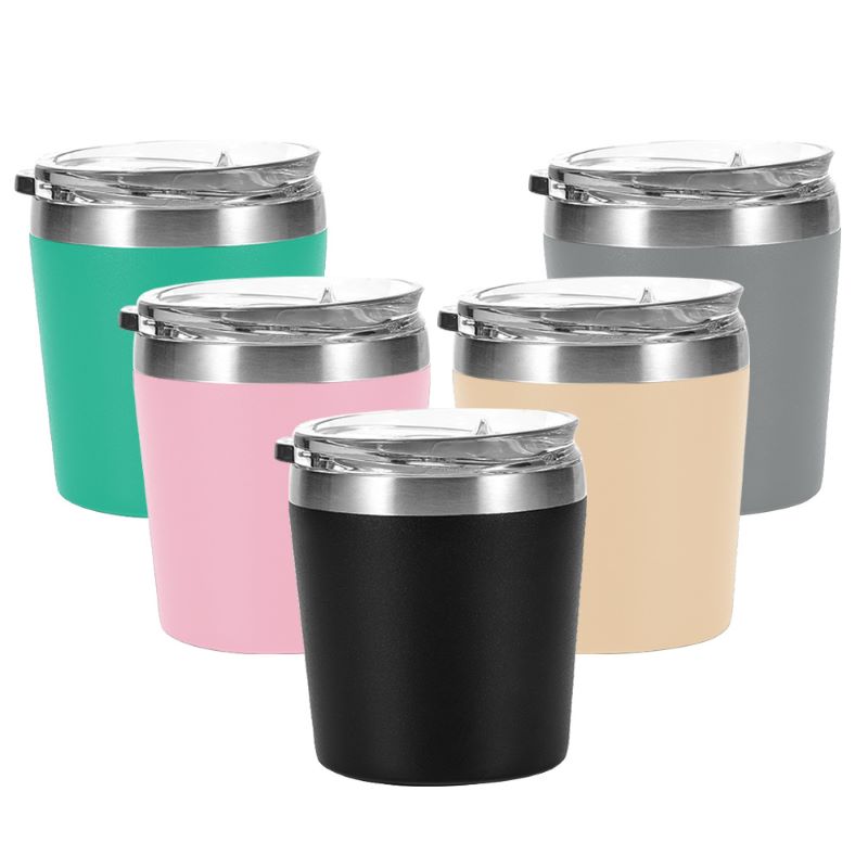 8oz Stainless Steel Insulated Tumblers with Lids and Straws, Powder Coated Double Wall Vacuum Kids Drinking Sippy Cups for Baby Boys Girls
