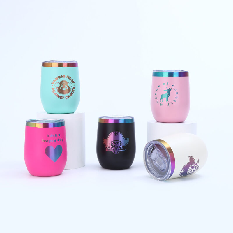 12oz Rainbow Plated 304 Stainless Steel Vacuum Mug Large Capacity Insulation wine tumbler - Image 2