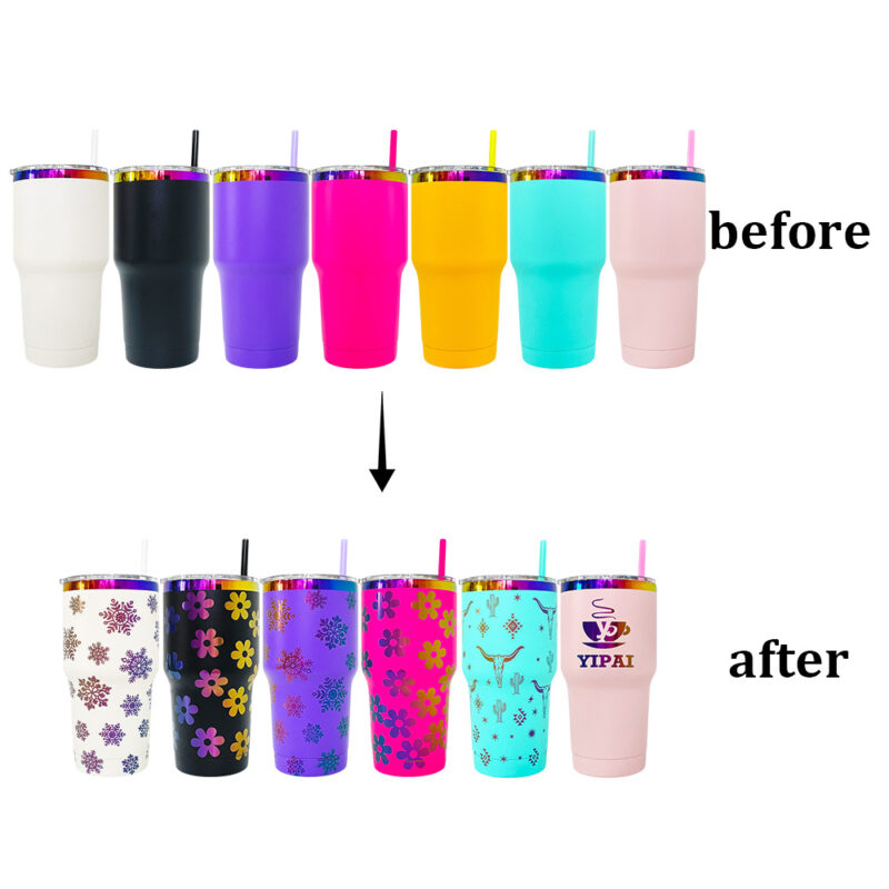 30oz 40oz Rainbow Plated 304 Stainless Steel Vacuum Mug Large Capacity Insulation travel tumbler - Image 4