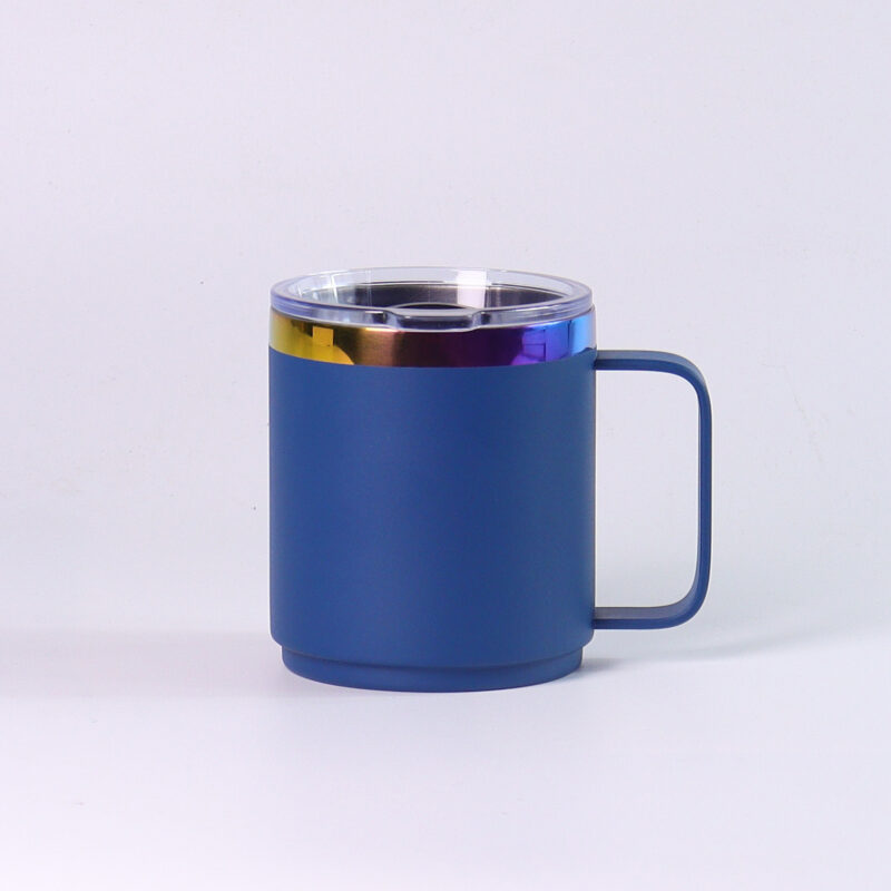 12oz rainbow plating ionplating Coffee Mug Insulated travel mug with magnetic lid - Image 3
