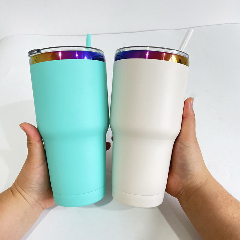 30oz 40oz Rainbow Plated 304 Stainless Steel Vacuum Mug Large Capacity Insulation travel tumbler - Image 3