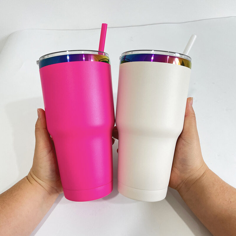 30oz 40oz Rainbow Plated 304 Stainless Steel Vacuum Mug Large Capacity Insulation travel tumbler - Image 2