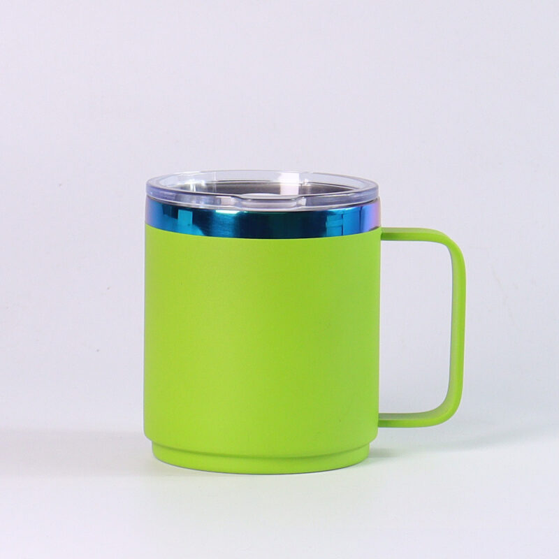 12oz rainbow plating ionplating Coffee Mug Insulated travel mug with magnetic lid - Image 2