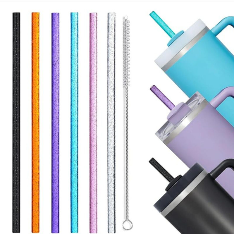 10mm reusable Glitter Tumbler Straws for stanley quencher tumbler