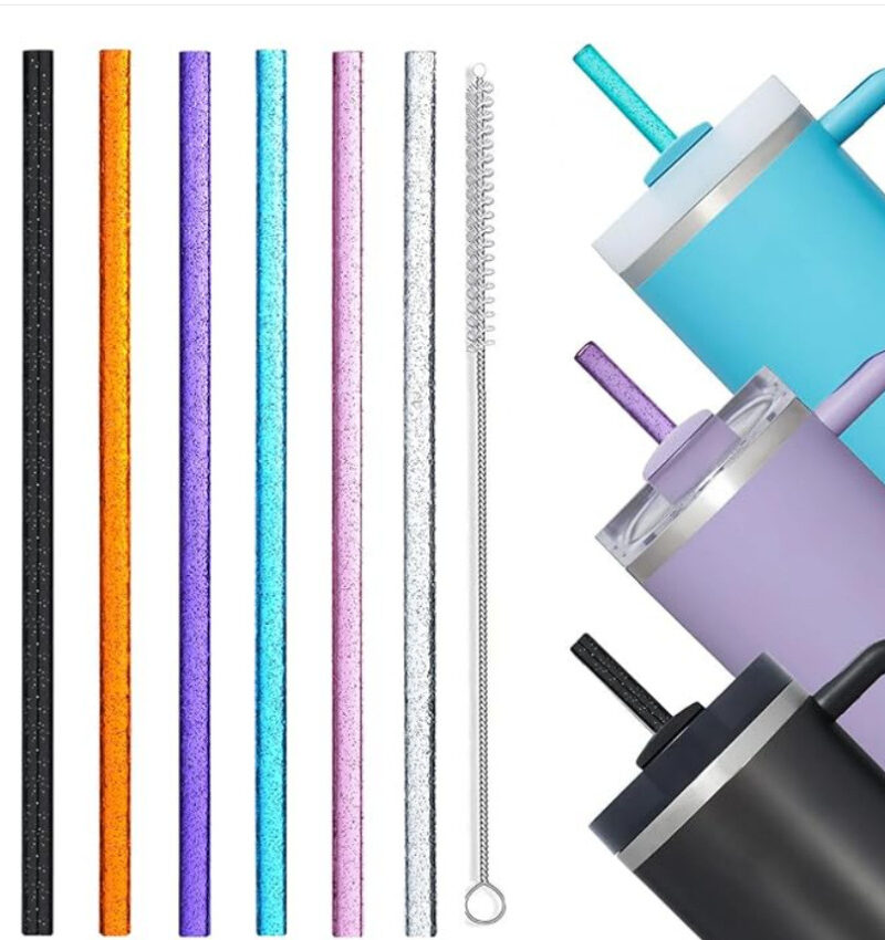 10mm reusable Glitter Tumbler Straws for stanley quencher tumbler