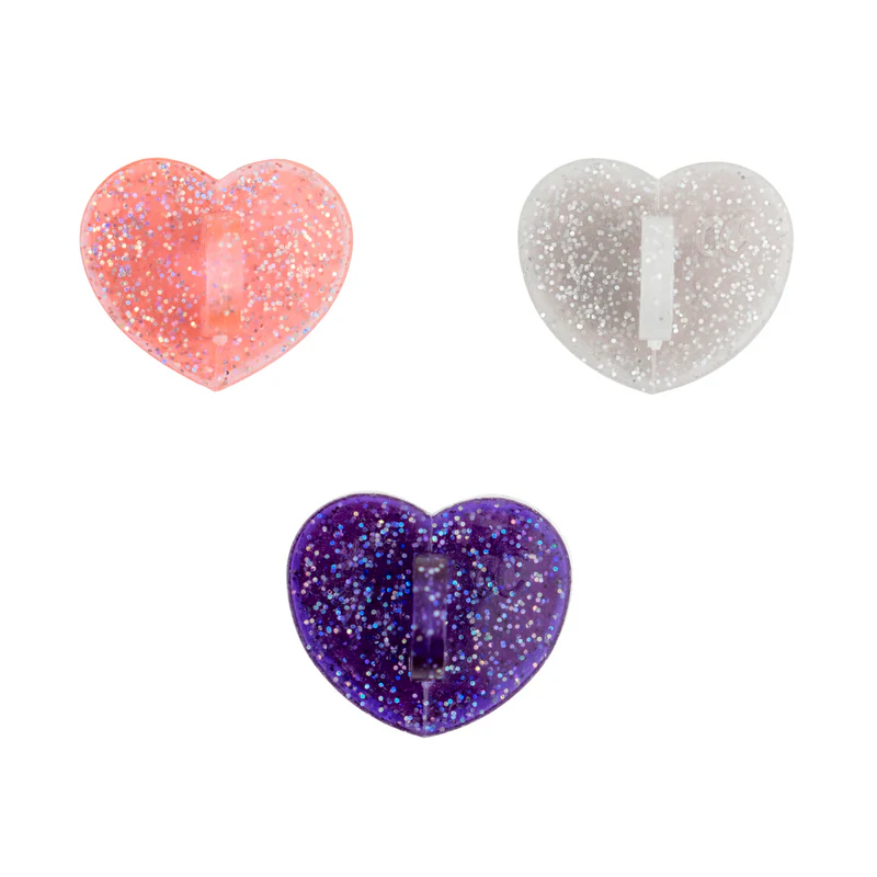 tumbler cups bottle decoration makeover glitter Silicon Heart Stick-On Hooks